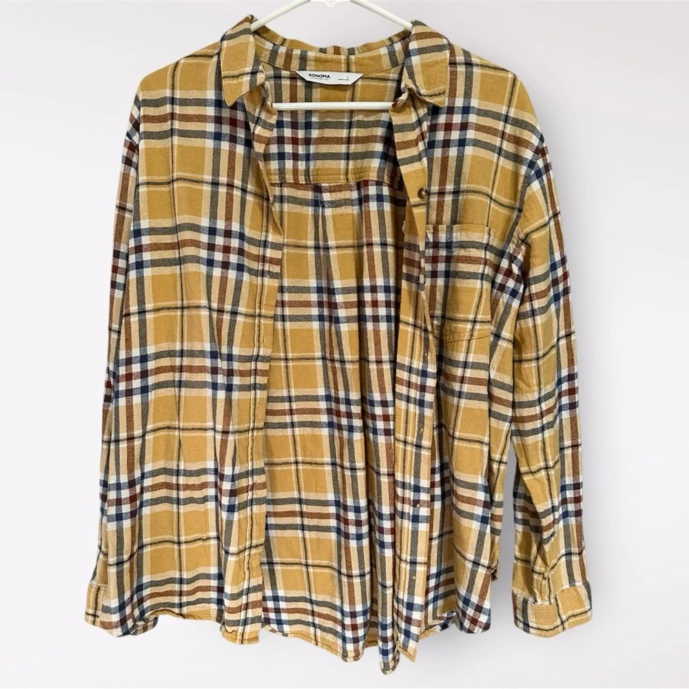 Sonoma Goods For Life Everyday Flannel Shirt Large - Picture 1 of 7